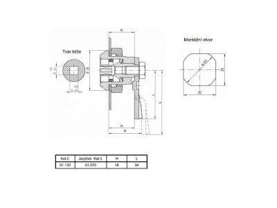 Zámek rozvaděč.KOMBI 3 (jazýček 01.070,H18,L34) 01.132