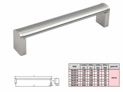 BRITA 432 mm úchytka NEREZ