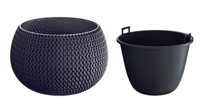 Květináč SPLOFY BOWL s vkladem 23,9 cm - barva: antracit