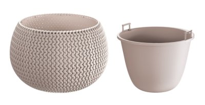 Květináč SPLOFY BOWL s vkladem 37 cm - barva: mocca