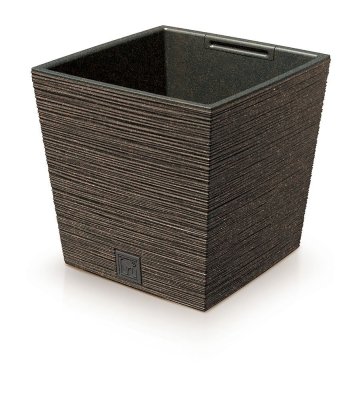 Květináč FURU SQUARE LOW ECO WOOD 24 cm - barva: káva ECO