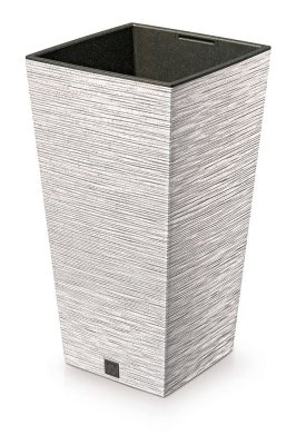 Květináč FURU SQUARE ECO WOOD 30 cm - barva: bílá ECO