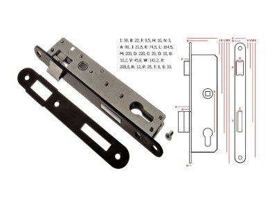 Zámek ZZB 3 - Z075-ZW 90/22 P-L hl.38mm